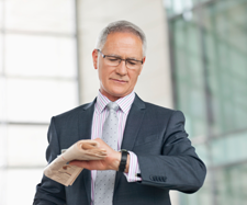 man checking the time