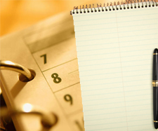 notepad and calendar