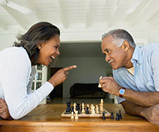 Couple_Chess old couple is enjoying a game of chess