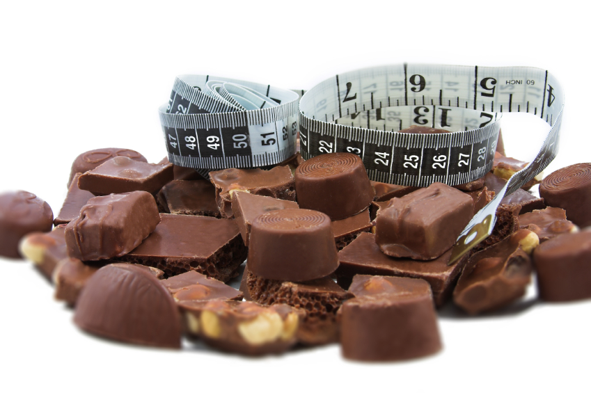 measuring tape on top of chocolates